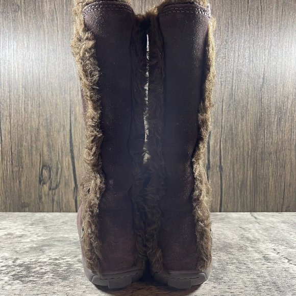 Timberland Women's Size 5 M Brown Suede Faux Fur Lined Slip On Cozy Boots - Picture 6 of 9